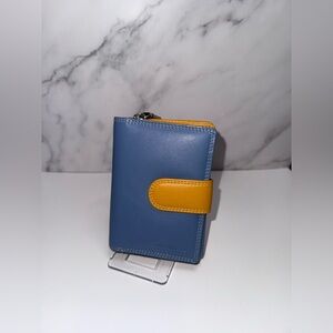 Jekyll & Hide Multi Compartment Colorblock Leather Wallet with RFID Like New